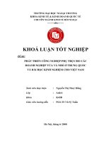 Phát triển công nghiệp phụ trợ cho các doanh nghiệp vừa và nhỏ ở trung quốc và bài học kinh nghiệm cho việt nam