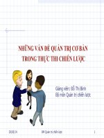 những vấn đề cơ bản trong thực thi chiến lược