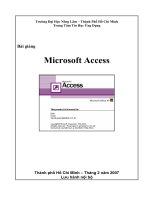 Bài giảng Microsoft Access