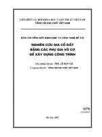 Nghiên cứu gia cố đất bằng các phụ gia vô cơ để xây dựng công trình