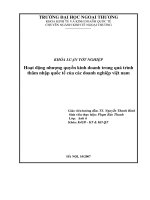 Hoạt động nhượng quyền kinh doanh trong quá trình thâm nhập quốc tế của các doanh nghiệp việt nam