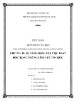 tiểu luận sự năng động của việc thay đổi trong những lĩnh vực tổ chức