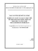 Nghiên cứu cơ sở lý luận và thực tiễn để triển khai hoạt động thống kê KH&CN theo Nghị định số 30/2006/NĐ-CP