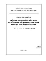 Điều tra, đánh giá và xây dựng cơ sở dữ liệu về trình độ công nghệ trên địa bàn tỉnh quảng ninh