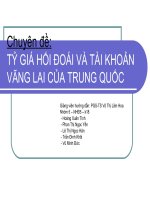 tỷ giá hối đoái và tài khoản vãng lai của trung quốc