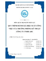 Quy trình đánh giá hiệu suất công việc của trưởng phòng kỹ thuật công ty TNHH ADC