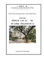 giáo trình nông học đại cương