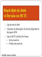 Hoạch định tài chính và Dự toán các BCTC