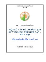 Một số vấn đề cơ bản về văn minh thế giới cận, hiện đại bài giảng nguyễn công chất