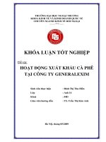 Hoạt động xuất khẩu cà phê tại công ty Generalexim