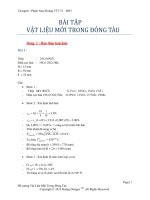 Bài tập vật liệu trong đóng mới