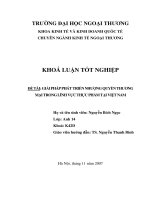Giải pháp phát triển nhượng quyền thương mại trong lĩnh vực thực phẩm tại việt nam