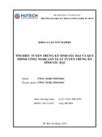LUẬN VĂN CÔNG NGHỆ SINH HỌC TÌM HIỂU TUYẾN TRÙNG KÝ SINH SÂU HẠI VÀ QUY TRÌNH CÔNG NGHỆ SẢN XUẤT TUYẾN TRÙNG KÝ SINH SÂU HẠI