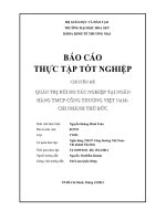 chuyên đề quản trị rủi ro tác nghiệp tại ngân hàng thương mại cổ phần công thương việt nam chi nhánh thủ đức