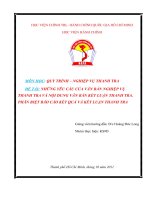 những yêu cầu của văn bản nghiệp vụ thanh tra và nội dung văn bản kết luận thanh tra. phân biệt báo cáo kết quả và kết luận thanh tra