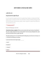 KINH NGHIỆM làm bài đại học KHỐI d