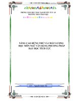 Nâng cao hứng thú và chất lượng môn ngữ văn bằng các phương pháp dạy học tích cực