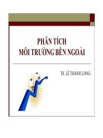bài giảng quản lý chiến lược chương 2 phân tích môi trường bên ngoài - ts. lê thành long