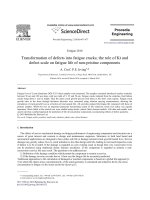 Transformation of defects into fatigue cracks; the role of kt and defect scale on fatigue life of non pristine components