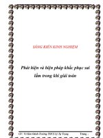 SKKN: Phát hiện và biện pháp khắc phục sai lầm trong khi giải toán