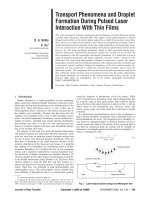 jhttransport phenomena and droplet formation during pulsed laser interaction with thin films