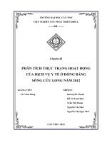 Phân tích thực trạng hoạt động của dịch vụ y tế ở ĐBSCL năm 2012