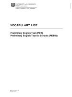 vocabulary list for PET