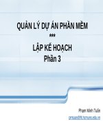 Quản lý dự án phần mềm Lập kế hoạch Phần 3