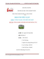 TIỂU LUẬN CÔNG NGHỆ CHẾ BIẾN ĐỒ HỘP: CÔNG NGHỆ CHẾ BIẾN ĐỒ HỘP MĂNG TÂY
