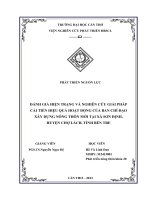 Đánh giá hiện trạng và nghiên cứu giải pháp cải tiến hiệu quả hoạt động của Ban chỉ đạo xây dựng nông thôn mới tại xã Sơn Định, huyện Chợ Lách, tỉnh Bến Tre