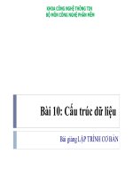 Bài giảng Lập trình cơ bản bài 10: Cấu trúc dữ liệu