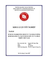 Áp dụng marketing dịch vụ vào hoạt động kinh doanh của ngân hàng đầu tư và phát triển việt nam