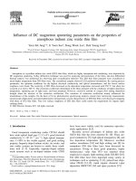 influence of DC magnetron sputtering parameters on the properties of amorphous indium zinc oxide thin film y s jung