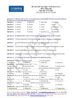 Đề thi thử 2014 lần 1 Môn Tiếng Anh