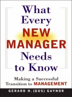 amacom, what every new manager needs to know - making a successful transition to management