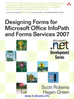 designing forms for microsoft office infopath and forms services 2007