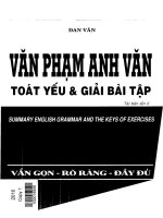 VĂN PHẠM ANH VĂN TOÁT YẾU VÀ GIẢI BÀI TẬP