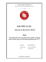 tiểu luận hoạt động pr trong việc phát triển sản phẩm và thương hiệu tại tổng công ty truyền thông đa phương tiện vtc