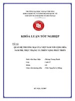 Quan hệ thương mại của việt nam với cộng hoà nam phi, thực trạng và triển vọng phát triển