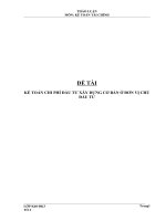 Kế toán chi phí đầu tư xây dựng cơ bản ở đơn vị chủ đầu tư