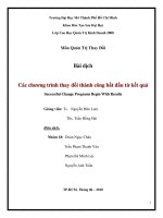 bài dịch các chương trình thay đổi thành công bắt đầu từ kết quả