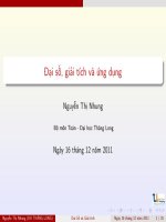 Bài giảng Đại Số Tuyến Tính dạng phép tính hàm nhiều biến