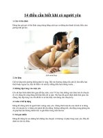 14 điều cần biết khi có người yêu