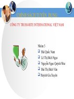 Chính sách tuyển dụng công ty Truss-rite international Việt Nam