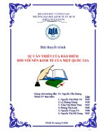 sự càn thiết của bảo hiểm đối với nền kinh tế của một quốc gia