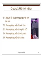 Bài giảng Cơ sở hóa phân tích môi trường: Chương 3