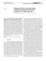 plasmonic effects in near field optical