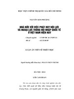 Luận án  Nhà nước với việc phát huy nội lực và ngoại lực trong hội nhập quốc tế ở việt nam hiện nay