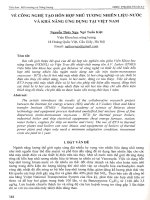 Về công nghệ tạo hỗn hợp nhũ tương nhiên liệu nước và khả năng ứng dụng tại việt nam