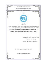QUY TRÌNH ĐÁNH GIÁ HIỆU SUẤT CÔNG VIỆC CỦA TRƯỞNG PHÒNG KINH DOANH CÔNG TY TNHH MTV PHÂN BÓN DẦU KHÍ CÀ MAU